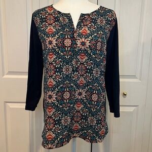 🍋 Van Heusen Long Sleeve Navy  Blue Shirt Top Blouse - Medium